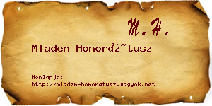 Mladen Honorátusz névjegykártya